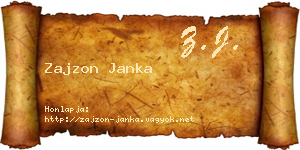 Zajzon Janka névjegykártya